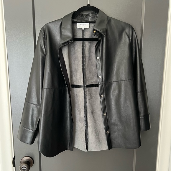 Nanushka Naum button up faux leather shirt - Picture 2 of 8